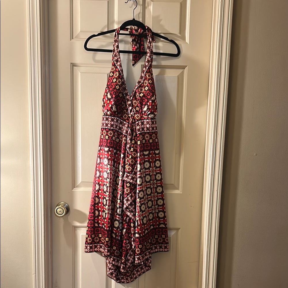 I.N. STUDIO Elegant Red Halter Dress